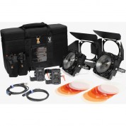 Zylight F8-200 Daylight Led Fresnel Dual Head Eng Kit With V-mount Battery Plates And Case