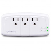 Cyberpower Essential 3-outlet Wall Tap Surge Protector (900 J, White)