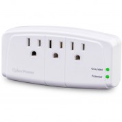 Cyberpower Essential 3-outlet Wall Tap Surge Protector (900 J, White)