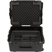 Skb Iseries Injection-molded For 4-wireless With 2u Fly Rack With Wheels (black)