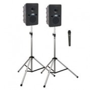 Anchor Audio Gg-dp1-air-h Go Getter Portable Sound System Deluxe Air Package 1 With One Wireless Handheld Microphone And Wireless Companion Speaker & Speaker Stands (1.9 Ghz)