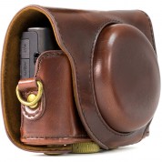 Megagear Ever Ready Leather Camera Case For Sony Cyber-shot Dsc-hx90v Or Dsc-hx80b (dark Brown)