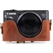 Megagear Ever Ready Leather Camera Case For Canon Powershot Sx730 Hs/sx740 Hs (dark Brown)