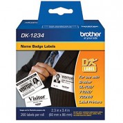 Brother Dk1234 Die-cut Name Badge Paper Labels (white, 260 Labels, 2.3 X 3.4