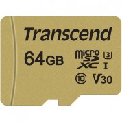 Transcend 64gb 500s Uhs-i Microsdxc Memory Card With Sd Adapter