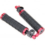 Camvate Handgrips With 15mm Rod Clamps (set Of 2, Red)