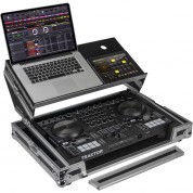 Odyssey Flight Zone Glide Style Case For Traktor Kontrol S4 Mk3 Dj Controller (silver & Chrome Hardware)