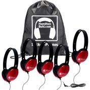 Hamiltonbuhl Sack-o-phones Primo Student Headphones (set Of 5, Red)