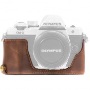 Megagear Ever Ready Pu Leather Half Case And Strap For Olympus Om-d E-m10 Mark Ii, E-m10 (dark Brown)