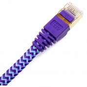 Tera Grand Cat 7 Ultra Flat Braided Ethernet Patch Cable (10gb, 25', Purple & Blue)