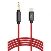 Thore 3.5mm Audio To Lightning Connector Aux Cable (4', Red)