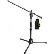 Gravity Stands Ms 4221 B Short Tripod Microphone Stand With Folding Base And 2-point Adjustable Boom