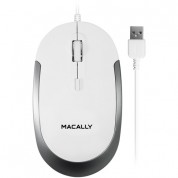 Macally Usb Optical Silent Click Mouse (white/gray)