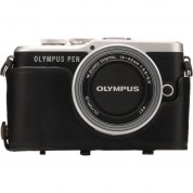 Megagear Ever Ready Pu Leather Case And Strap For Olympus Pen E-pl9 With 14-42mm Lens (black)