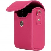 Megagear Pu Leather Camera Case For Canon Powershot Sx740 Hs, Sx730 Hs (hot Pink)