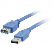 Kramer Usb 3.0 Type-a Male To Type-a Female Extension Cable (6', Blue)