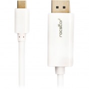 Rocstor Usb-c To Displayport Male Cable (6', White)