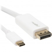 Rocstor Usb-c To Displayport Male Cable (10', White)