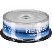 Plexdisc Bd-r Glossy White Inkjet Hub Printable Discs With Liquid Defense Plus (25-pack)