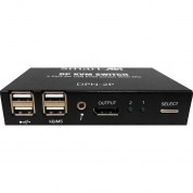 Smart-avi Dpn-2p 2-port Displayport Kvm Switch With Usb 2.0 And Mic Audio Support