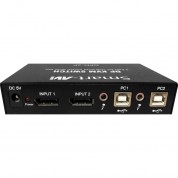 Smart-avi Dpn-2p 2-port Displayport Kvm Switch With Usb 2.0 And Mic Audio Support