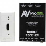 Avpro Edge Hdmi Over Hdbaset Wall Plate Transmitter & Receiver Basic Kit (white)