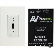 Avpro Edge Hdmi Over Hdbaset Wall Plate Transmitter & Receiver Basic Kit (white)