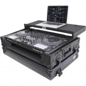 Prox Led Flight Case With 1 Ru Rackspace And Wheels For Pioneer Dj Ddj-1000 And Flx6 (black On Black)