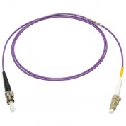 Camplex Om4 Bend Tolerant Multimode Simplex St To Lc Armored Fiber Patch Cable (6.6', Purple)