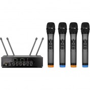 Pyle Pro Pdwm4120 Uhf Wireless System With 4 Handheld Microphones & Receiver With Bluetooth