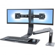 Ergotron Workfit-a Dual Monitor Sit-to-stand Desk Mount (polished Aluminum)