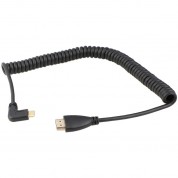 Camvate Coiled Right-angle Mini-hdmi To Hdmi Cable (12 To 79