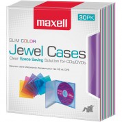 Maxell Slim Cd Jewel Cases (multicolored, 30-pack)