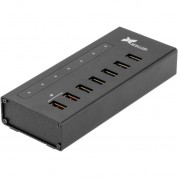 Xcellon 7-port Powered Usb 3.0 Slim Aluminum Hub With 2 Dual Data/charging Ports