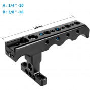 Camvate Cheese-style Top Handle With 15mm Lws Rod Clamp