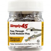 Simply45 Cat 5e Stp Shielded Rj45 Pass-through Modular Plug (50-piece Jar)