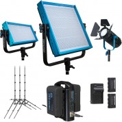 Dracast Remote Newsroom Studio Basics Daylight 3-light Kit (v-mount)