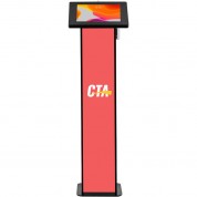 Cta Digital Dual Tablet Locking Kiosk With Graphic Slot & Sanitizer Dispenser (black)