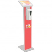 Cta Digital Premium Locking Floor Stand Kiosk With Graphics Slots And Automatic Soap Dispenser (white)