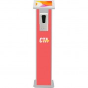 Cta Digital Premium Locking Floor Stand Kiosk With Graphics Slots And Automatic Soap Dispenser (white)