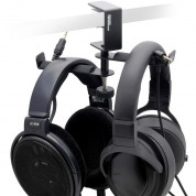 Adv. Dual Suspension 360º Desk-mount Twin Headphones Hanger (black)