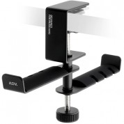 Adv. Dual Suspension 360º Desk-mount Twin Headphones Hanger (black)