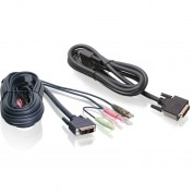 Iogear Dual View Dual-link Dvi/usb Kvm Cable With Audio (6')