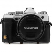 Megagear Ever Ready Leather Case And Strap For Olympus Om-d E-m5 Mark Iii (black)