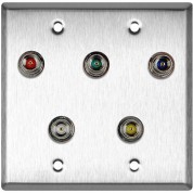 My Custom Shop 5-bnc 2-gang Wall Plate (stainless Steel)