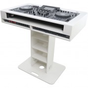 Prox Dj Control Tower Stand With 2 Ru Rackspace, Laptop Arm, And Travel Case (white)