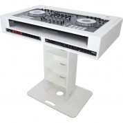 Prox Dj Control Tower Stand With 2 Ru Rackspace, Laptop Arm, And Travel Case (white)