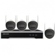 Hikvision Eki-k41b44w 4-channel 4mp Wi-fi Nvr With 1tb Hdd & 4 4mp Wi-fi Bullet Cameras Kit