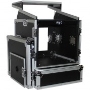 Prox T-10mrlt Dj Combo Flight Case With Shelf And Wheels (10 Ru Vertical Rack, 10 Ru Top Mixer)