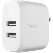 Belkin Boost Charge 24w Dual Usb Type-a Wall Charger With Lightning Cable